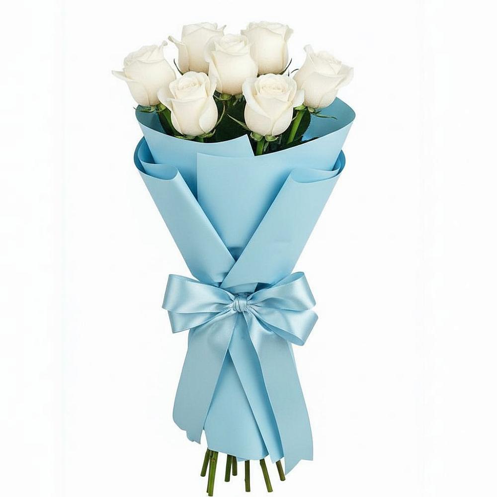 Букет 7 белых роз Проуд в Малые Вязёмы