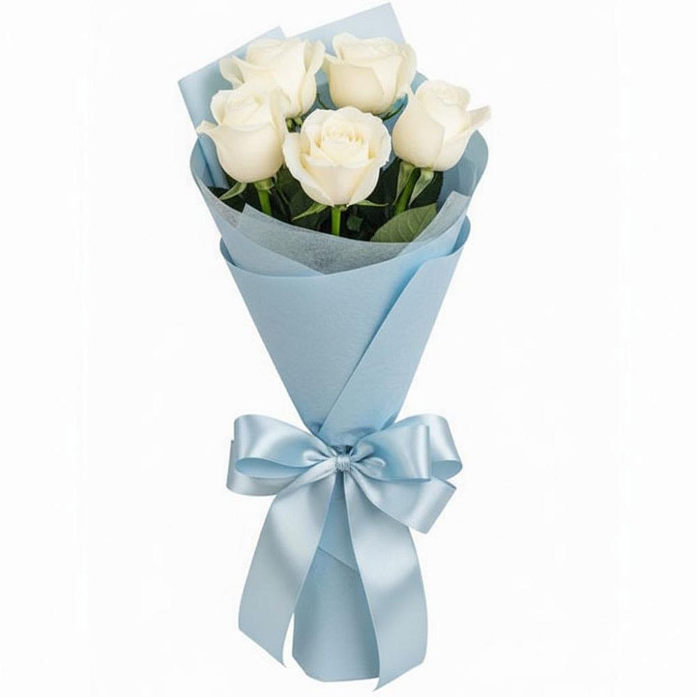 Букет 5 Белых роз Проуд в Малые Вязёмы