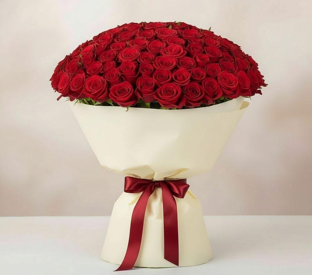 Букет 101 Красная роза Милано в Малые Вязёмы