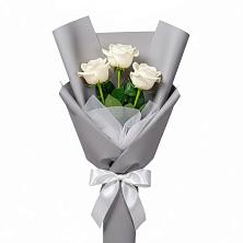 Букет 3 белые розы в Малые Вязёмы