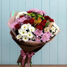 Букет цветов из:  Розы, Хризантемы и Альстромерии #REPLACE_PRED# Малые Вязёмы