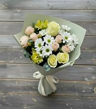 Букет цветов из:  Альстромерии, Розы и Хризантемы в Малые Вязёмы