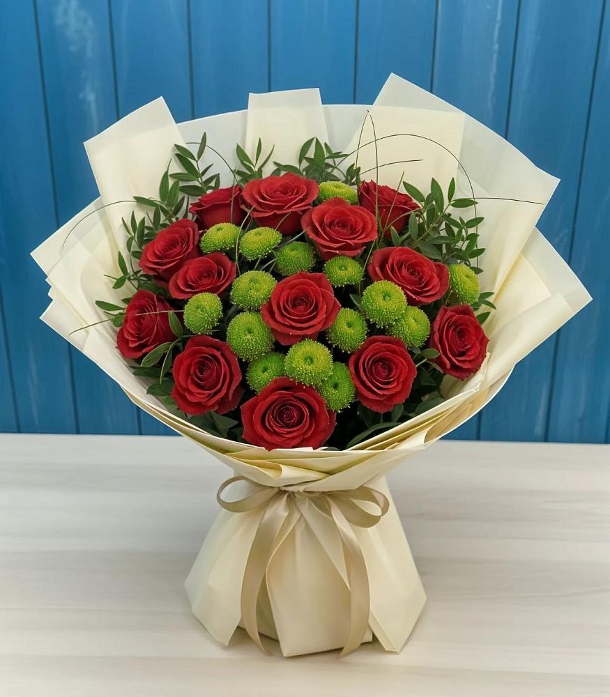 Букет цветов из: Розы и Хризантемы в Малые Вязёмы